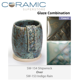 Shipwreck SW154 Over Indigo Rain SW153 Stoneware Combination